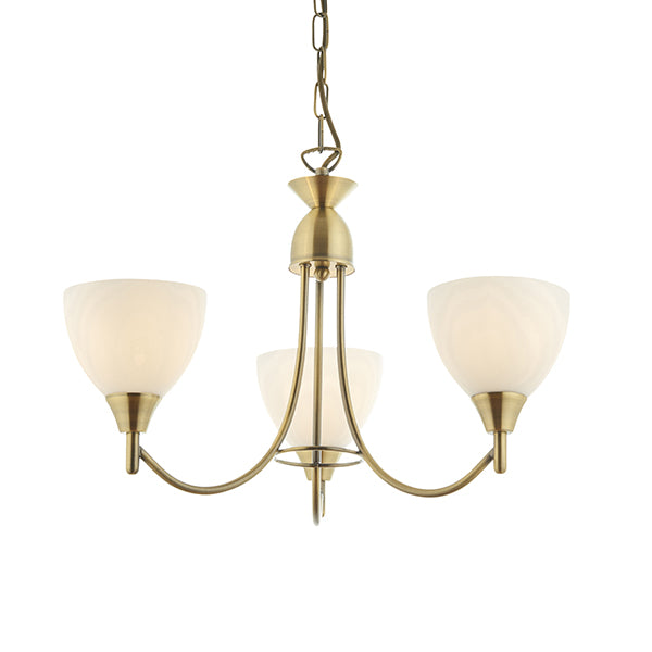 Endon Lighting Alton 3 Light Pendant - Antique Brass