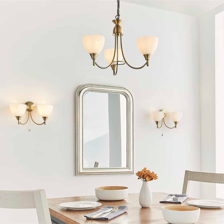 Endon Lighting Alton 3 Light Pendant - Antique Brass
