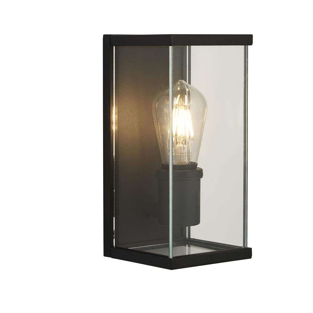 Bakerloo Outdoor Wall Light - Black Metal & Clear Glass