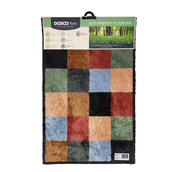 Dosco Eco Friendly Coloured Squares Mat 50cm x 75cm