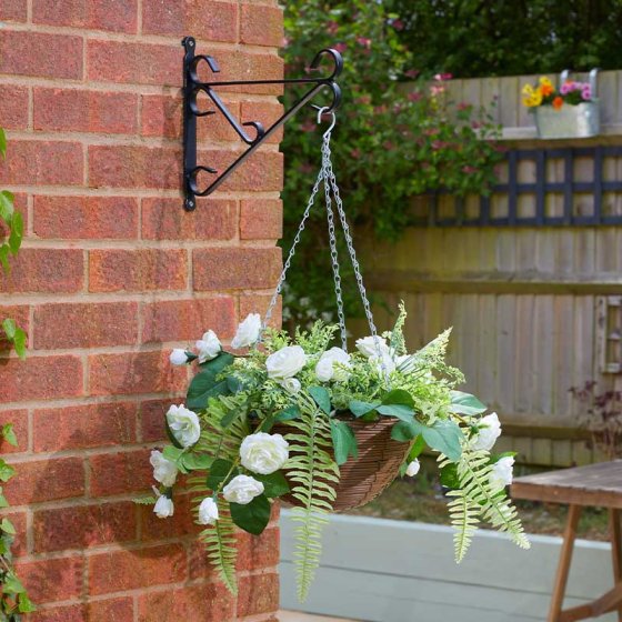 30cm Artificial Hanging Basket - Rose Sensation