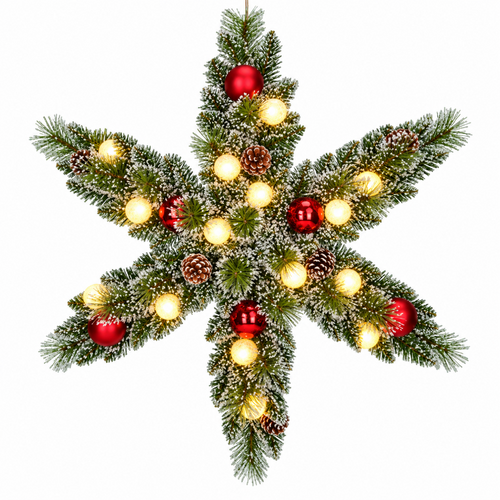 Black Box Trees Kaprun Christmas Wreath Star with Warm White LED – 60cm