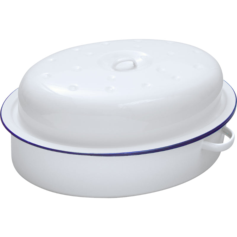 Enamel Falcon 30cm Oval Roaster with Lid