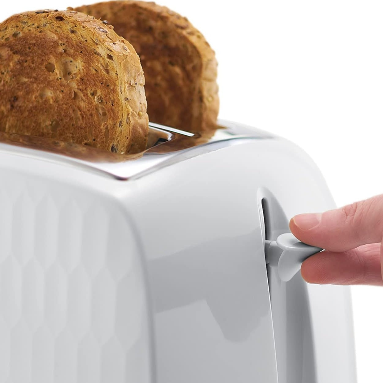 Russell Hobbs Honeycomb 2 Slice White Toaster