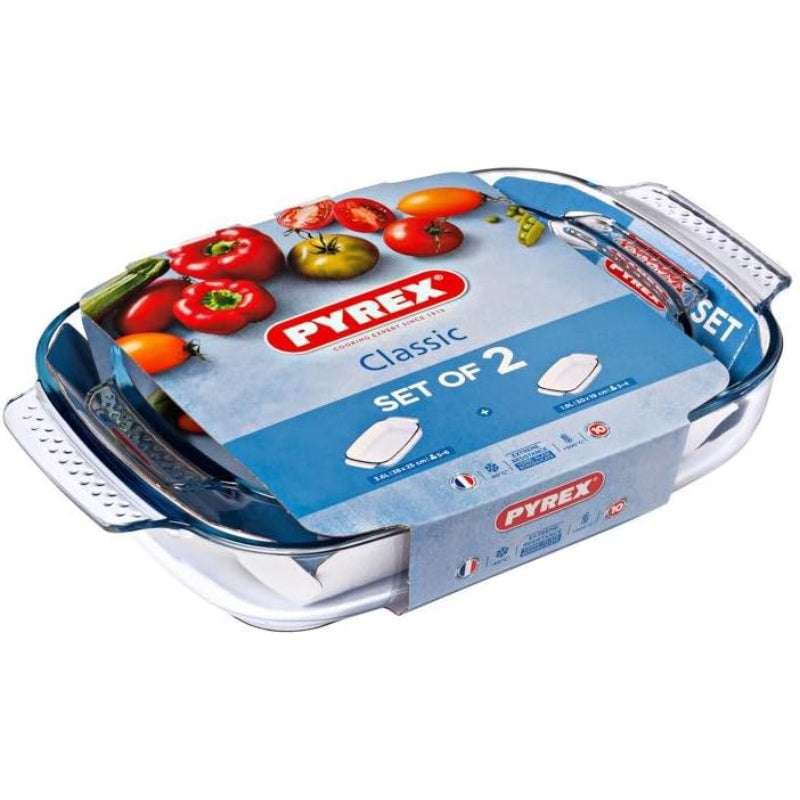 Pyrex Classic Glass Rectangle Roaster Set of 2 – Smyth's Homevalue