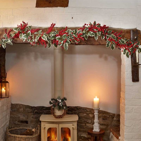 Christmas Holly Berry Garland 180cm
