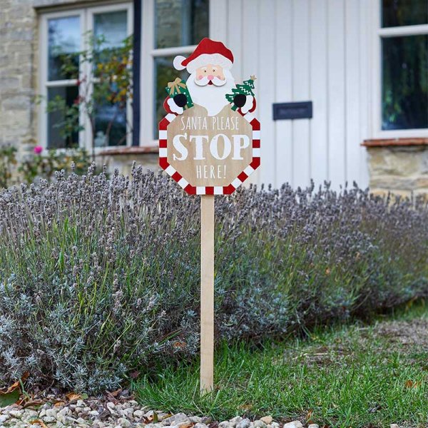 Santa Please Stop Here Sign