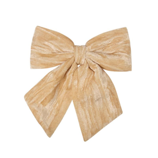 34cm Velvet Bow - Champagne