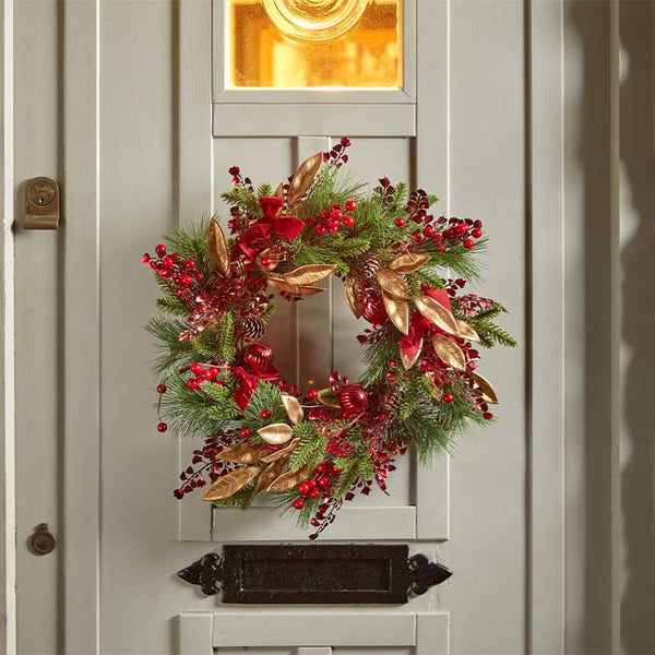 Ruby Velvet Wreath  60cm