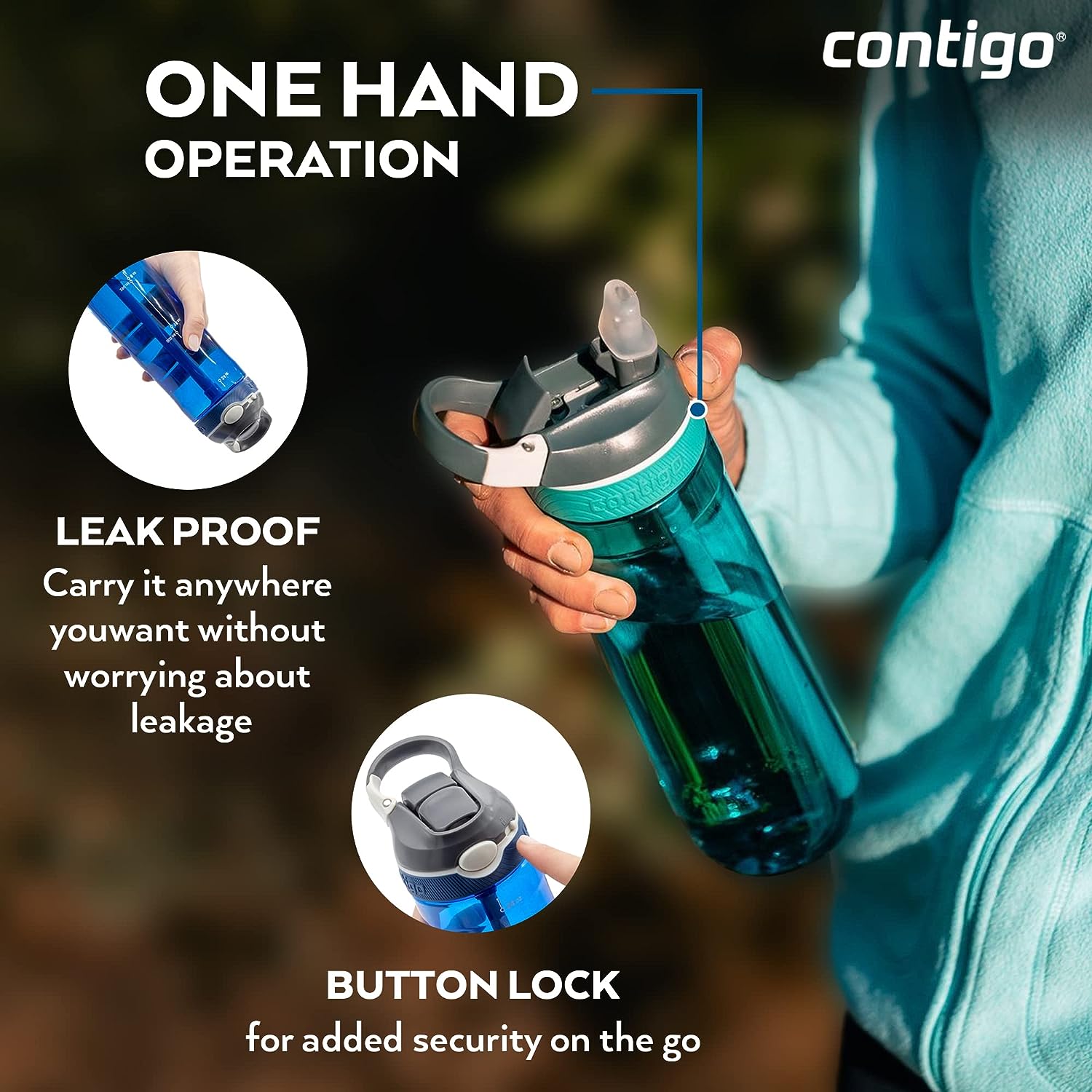 Contigo Ashland Water Bottle 720ml Purple