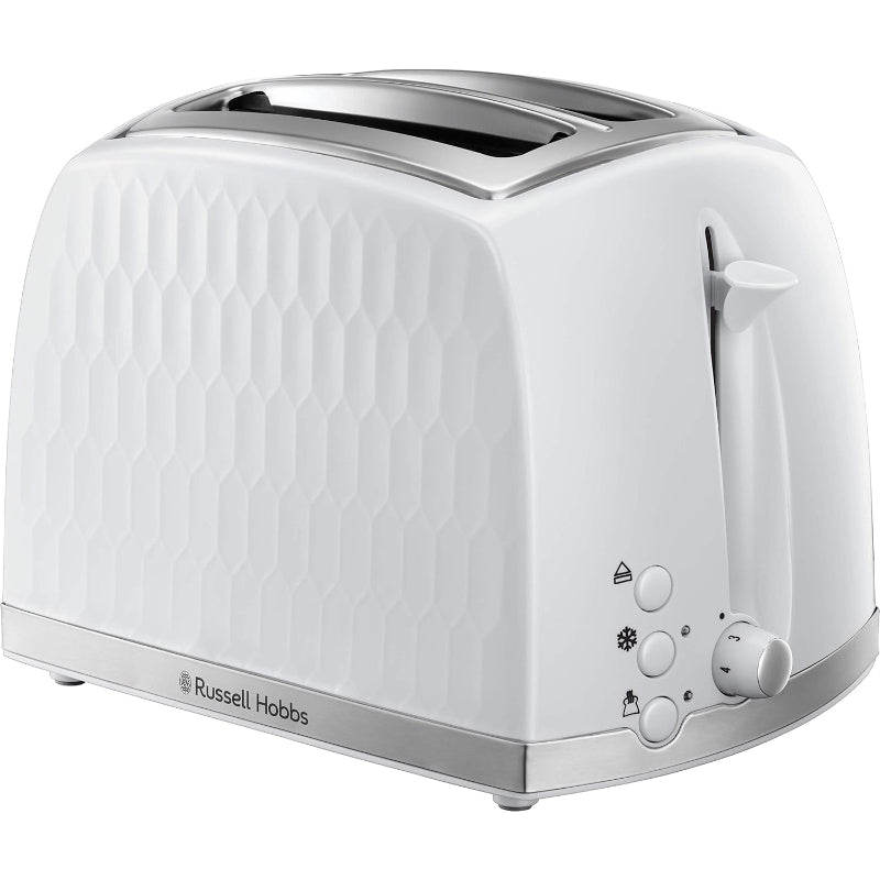 Russell Hobbs Honeycomb 2 Slice White Toaster