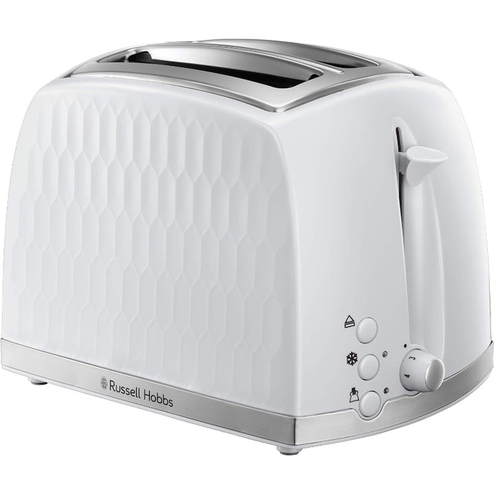 Russell Hobbs Honeycomb 2 Slice White Toaster