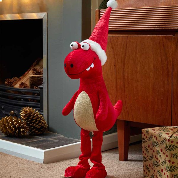 Christmas Festive Dino - XL - Red