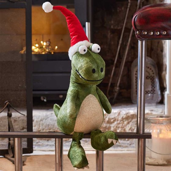 Christmas Festive Dino - Seated - Green