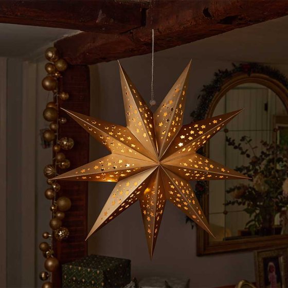 Christmas InLit Origami Star - Gold