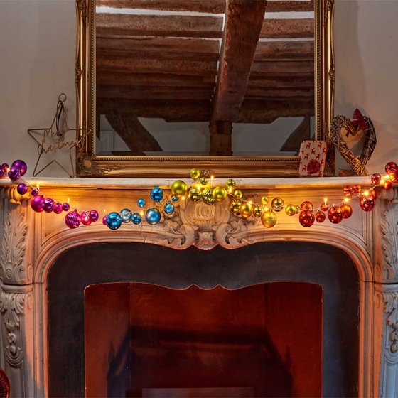 Christmas InLit Bauble Garland - Gold 180 cm