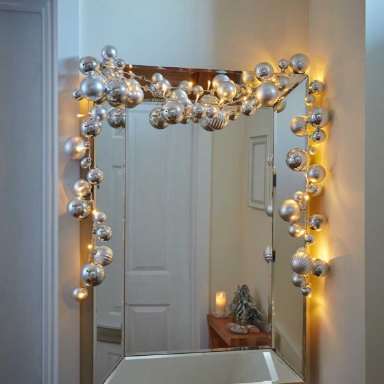 Christmas InLit Bauble Garland - Silver 180 cm