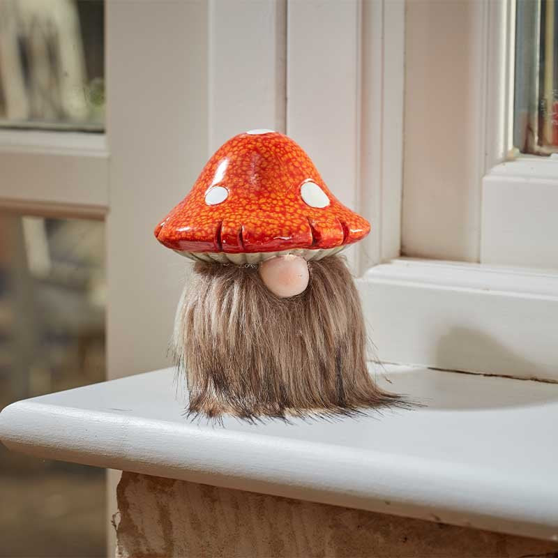 GnomeShroom – Mushroom Gnome Decor – Orange