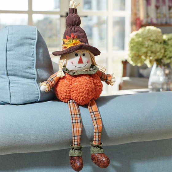 Mrs Scarecrow Dangly Legs Plush – Autumn Shelf Sitter (34cm)