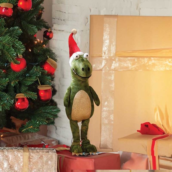 Christmas Festive Dino - Standing - Green