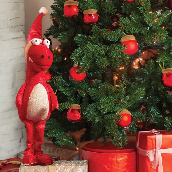 Christmas Festive Dino - Standing - Red