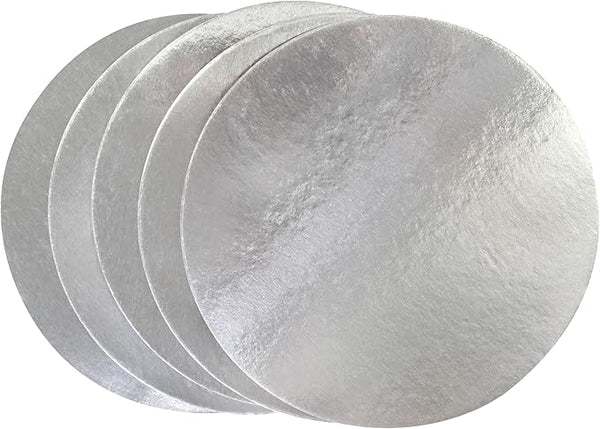 PME Pack of 5 Round Cake Cards, Silver (12" / 30cm)