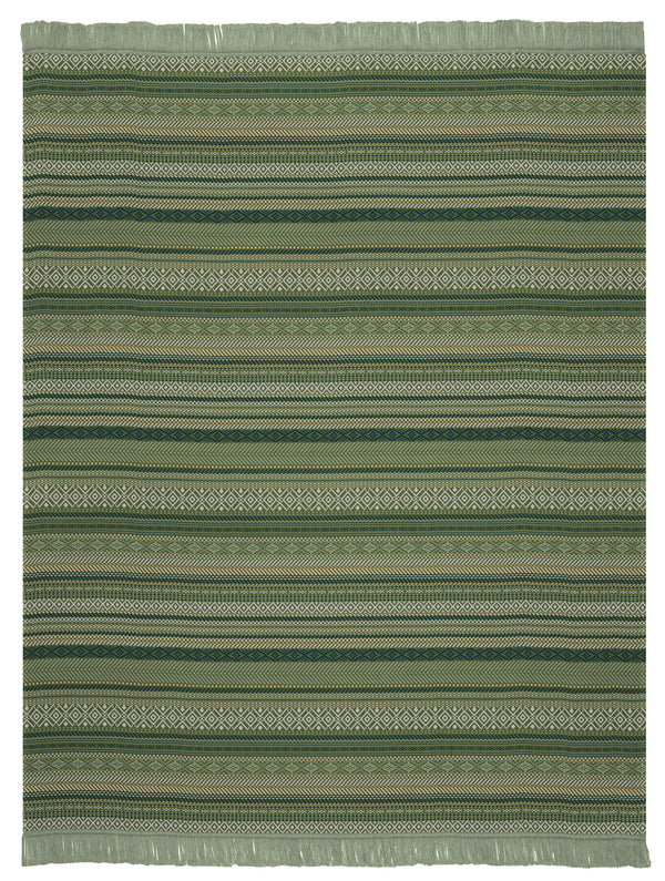 Biederlack Cotton Rich Kian Stripe Green 140 x 180