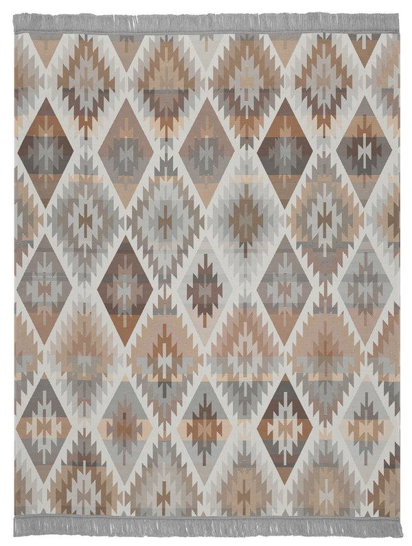 Biederlack Cotton Rich Ikat Diamond Bordeaux 140 x 180