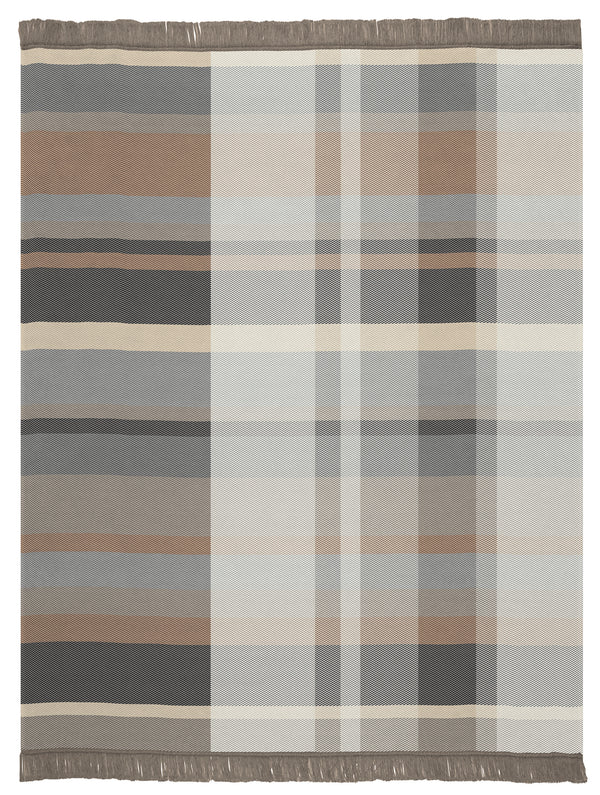 Biederlack Cotton Rich Panel Check Natural 140 x 180