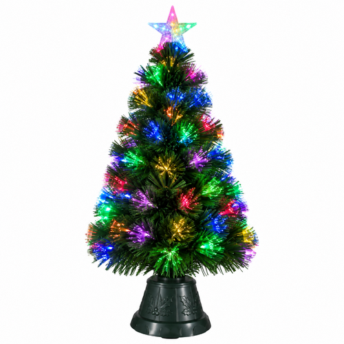 Luca Lighting Birmingham Fibre Optic Christmas Tree Green Multicolour 123 LED – 60 x 30cm