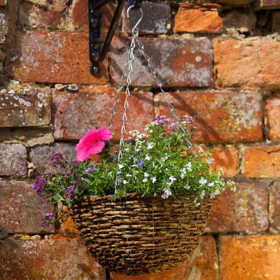 12 Inch Country Rattan Hanging Basket