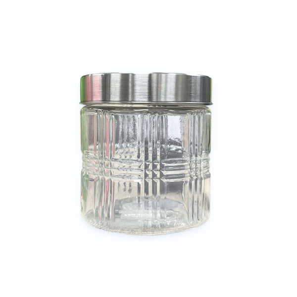 Glass Storage Jar & Stainless Steel Lid 800ml