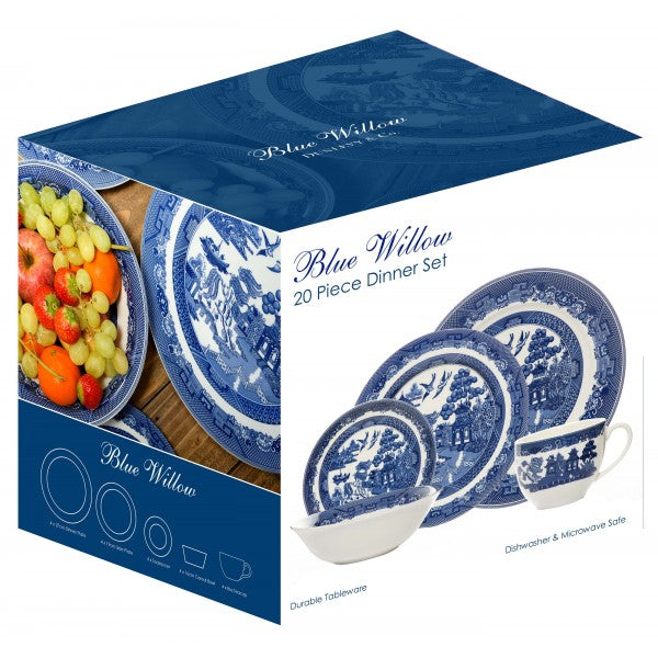 Blue Willlow 20 Piece Dinner Set
