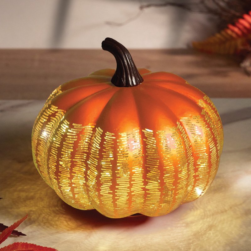 InLit Decor Pumpkin – Light-Up Pumpkin – Amber