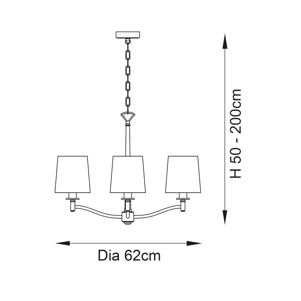 Endon Ortona 3lt Pendant