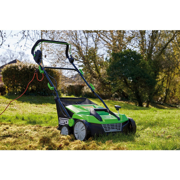 Draper 230V 2-in-1 Lawn Aerator and Scarifier 380mm 1800W