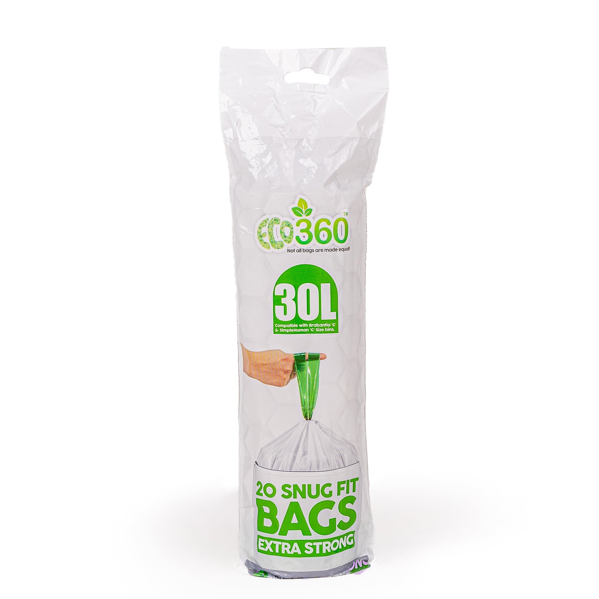 Eco360HygieneProducts Snug Fit Bin Liners Brabantia and Simple Human Compatible 30L