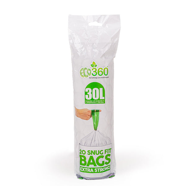 Eco360HygieneProducts Snug Fit Bin Liners Brabantia and Simple Human Compatible 30L