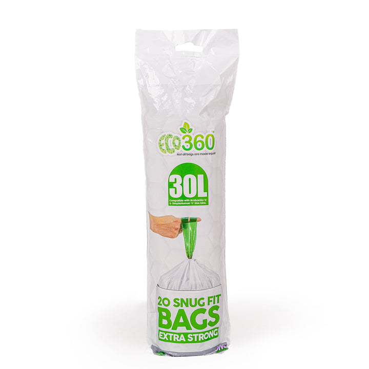 Eco360HygieneProducts Snug Fit Bin Liners Brabantia and Simple Human Compatible 30L