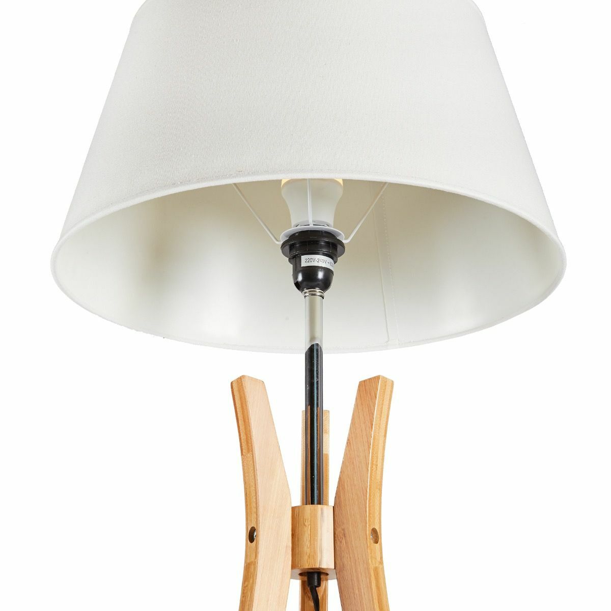 Wooden Shelf Floor Lamp - Cream Shade