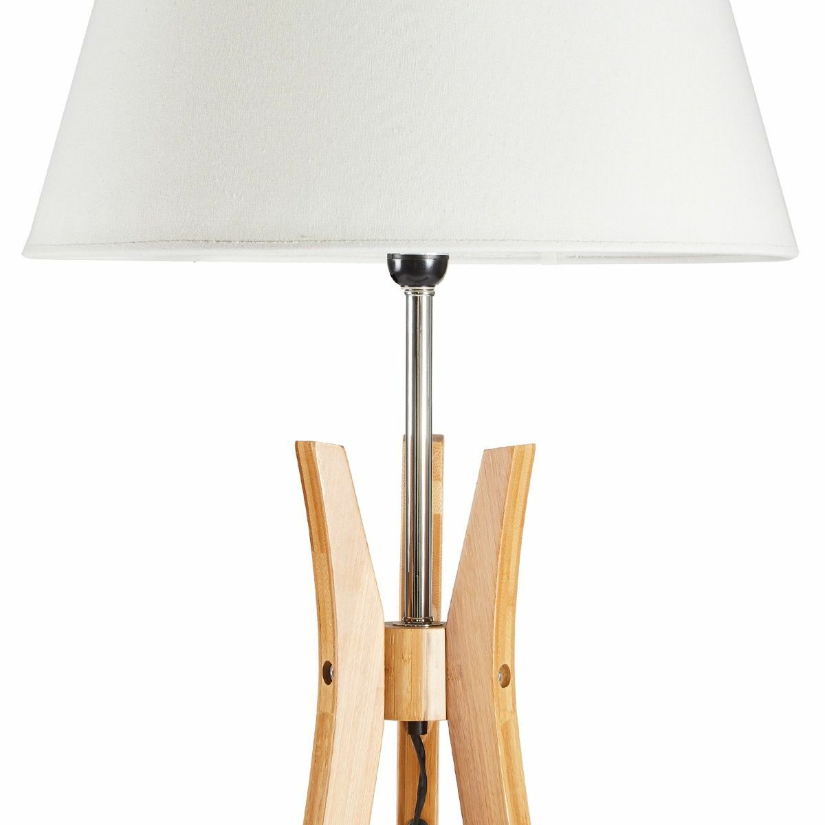 Wooden Shelf Floor Lamp - Cream Shade