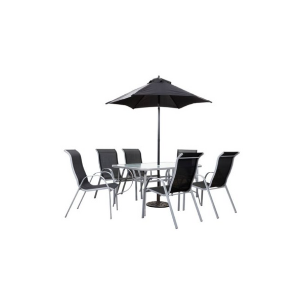 Florence 6 Seater Dining Set With Parasol