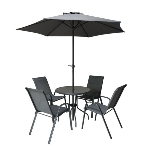 Florence 4 Seater Dining Set With Parasol