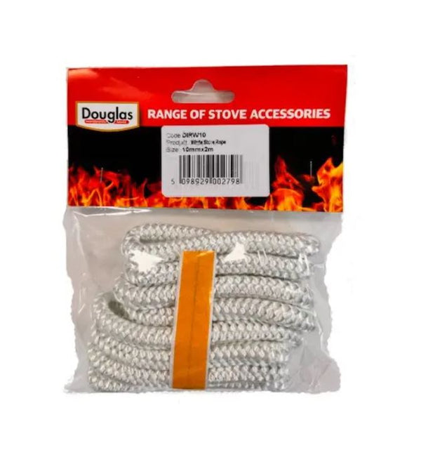 WHITE STOVE ROPE - 10MM X 2M