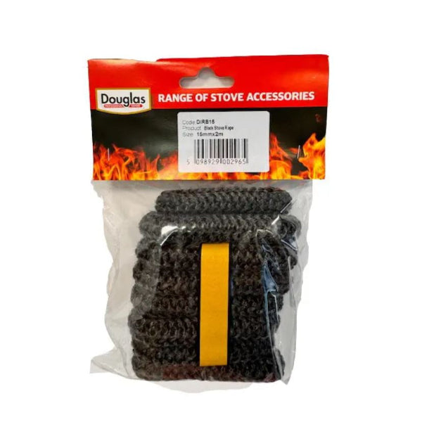 BLACK STOVE ROPE, 10MM X 2M