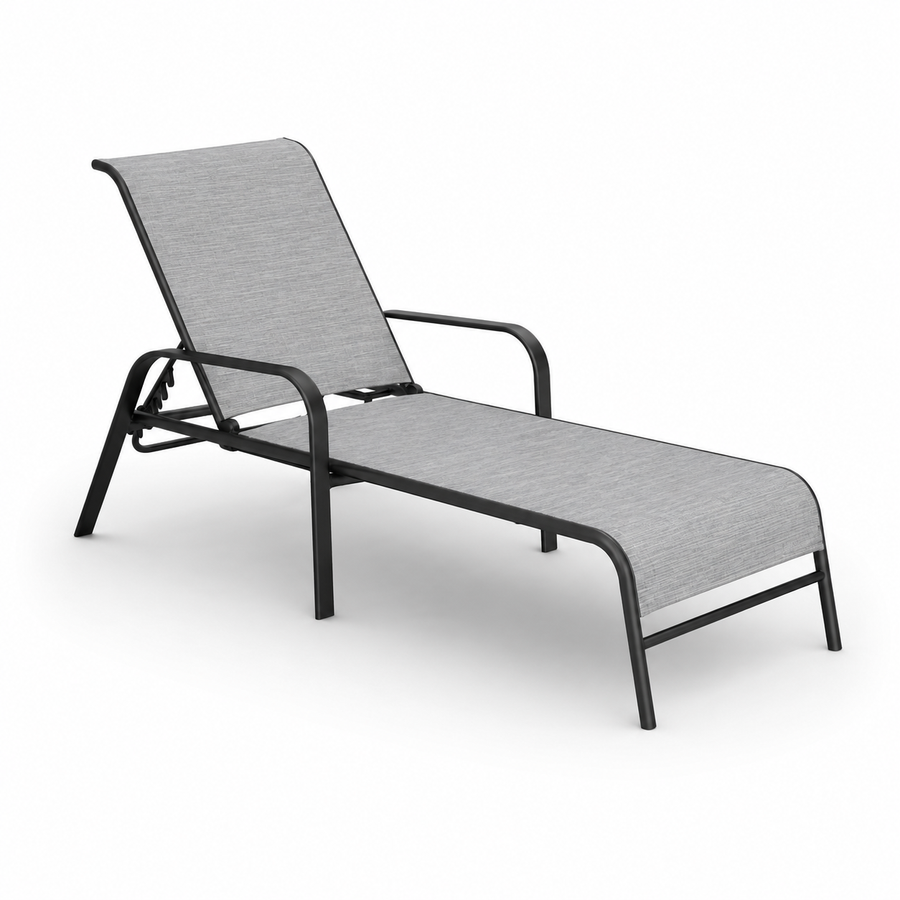 Steel & Textile Lounger Multiposition