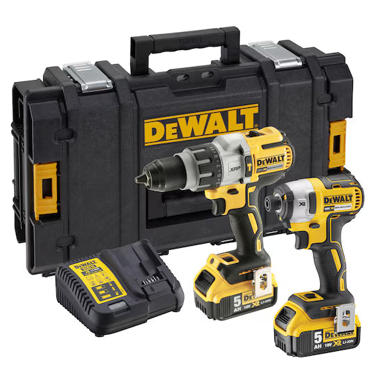 DeWalt 18V Combi Drill & Impact Driver with 2 X 5Ah Li-ion Batteries