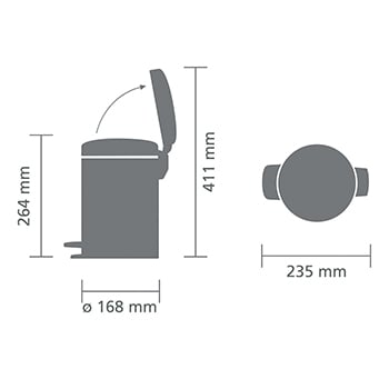 Brabantia 3L Pedal Bin | Matt Black