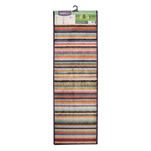Dosco Eco Friendly Coloured Colourful Stripes Runner Mat 50cm x 150cm