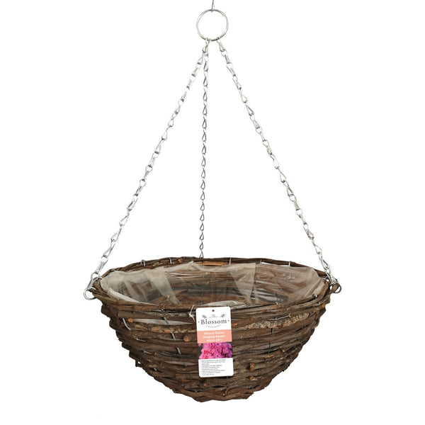 Blossom Rattan Hanging Basket Natural 40cm